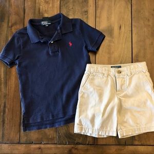 Polo Ralph Lauren bundle khaki shorts navy top 4t boy
